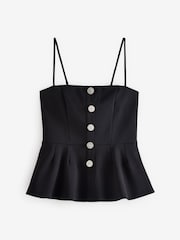 Club L London Black Skyla Strappy Top With Buttons - Image 7 of 7