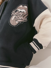 Black/White Rolling Stones Varsity Embroidered Jacket (3-16yrs) - Image 4 of 9