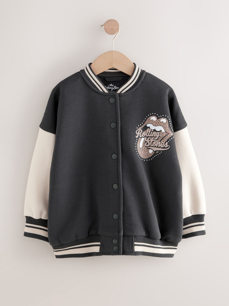 Buy Black/White Rolling Stones Varsity Embroidered Jacket (3-16yrs