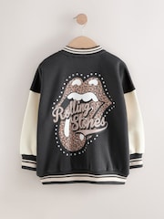 Black/White Rolling Stones Varsity Embroidered Jacket (3-16yrs) - Image 7 of 9