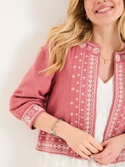 FatFace Zoe Pink Embroidered Jacket - Image 5 of 11
