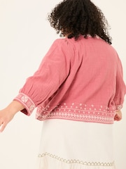 FatFace Zoe Pink Embroidered Jacket - Image 6 of 11