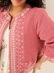FatFace Zoe Pink Embroidered Jacket - Image 9 of 11