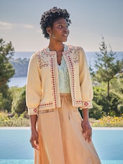FatFace Zoe Ivory Embroidered Jacket - Image 1 of 7