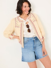 FatFace Zoe Ivory Embroidered Jacket - Image 2 of 7