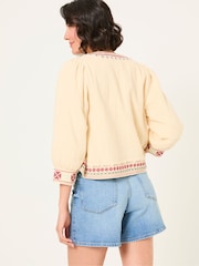 FatFace Zoe Ivory Embroidered Jacket - Image 3 of 7