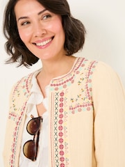 FatFace Zoe Ivory Embroidered Jacket - Image 5 of 7