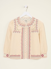 FatFace Zoe Ivory Embroidered Jacket - Image 7 of 7