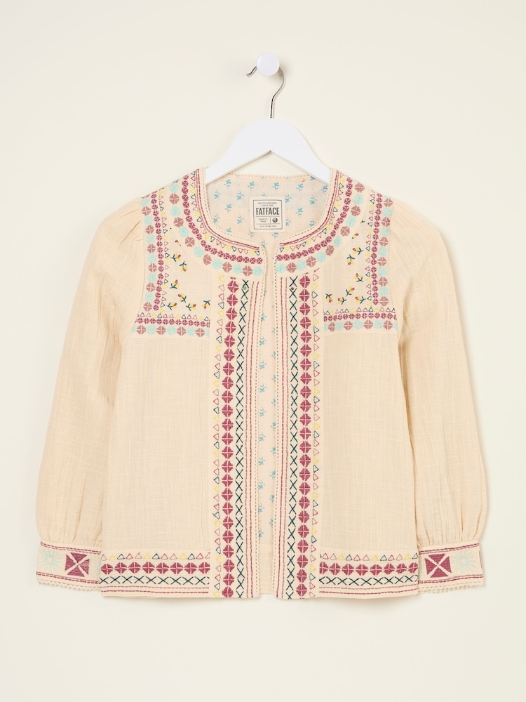 FatFace Zoe Ivory Embroidered Jacket - Image 7 of 7