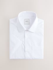 Blanco - Short Sleeve Easy Care Formal Smart Shirts 5 Pack - Imagen 6 de 8