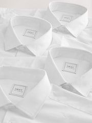 Blanco - Short Sleeve Easy Care Formal Smart Shirts 5 Pack - Imagen 7 de 8