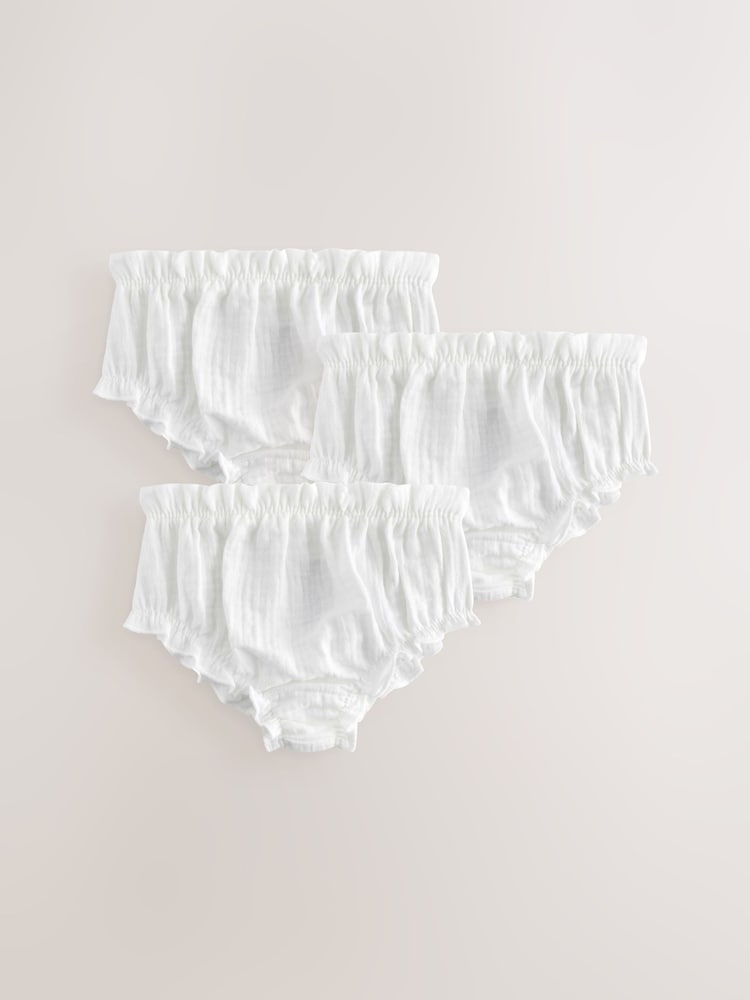 Ecru Baby 100% Cotton Knickers 3 Pack (0mths-2yrs) - Image 1 of 1