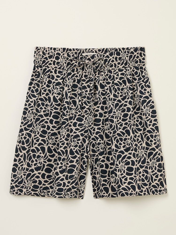 FatFace Anna Black Shibori Long Flippy Shorts - Image 6 of 6