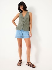 FatFace Florrie Light Green Florrie Embroidered Waistcoat - Image 4 of 11