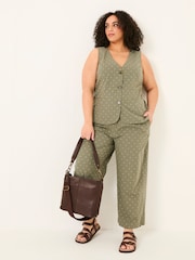 FatFace Florrie Light Green Florrie Embroidered Waistcoat - Image 9 of 11