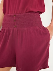 FatFace Rylee Burgundy Red Flippy Shorts - Image 4 of 6
