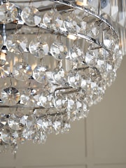 BHS Silver Paladina Crystal Chandelier Ceiling Light - Image 5 of 6