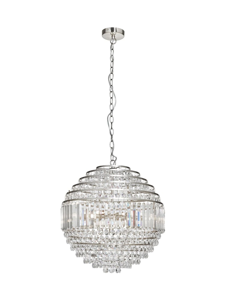 BHS Silver Paladina Crystal Chandelier Ceiling Light - Image 6 of 6