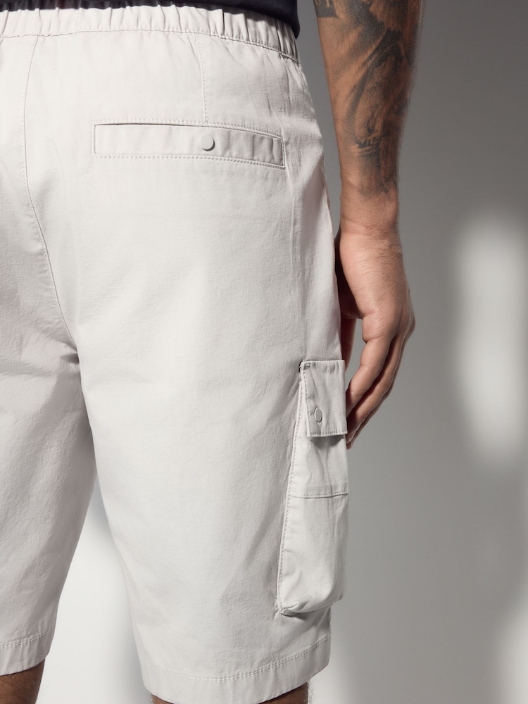 Grey Tech Stretch Utility Cargo Shorts - Image 6 of 6