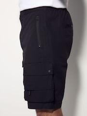 Black Tech Stretch Utility Cargo Shorts - Image 4 of 6