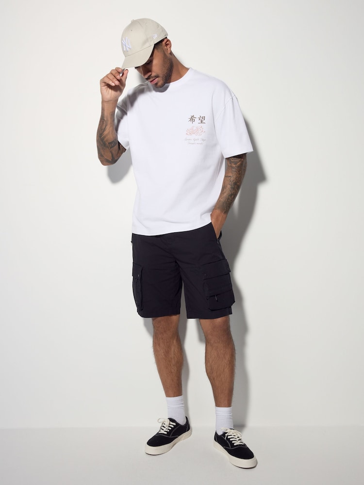 Black Tech Stretch Utility Cargo Shorts - Image 6 of 6