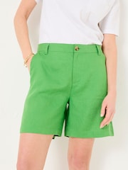 Verde - FatFace Linen Shorts - Imagen 4 de 6
