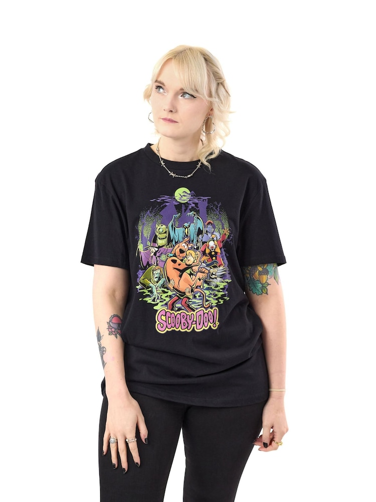 Vanilla Underground Black Unisex Adults Scooby Doo Licensed Halloween 100% Cotton T-Shirt - Image 1 of 8