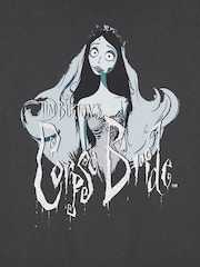 Vanilla Underground Grey Womens 100% Cotton Corpse Bride Licensed Halloween Crop Top - Image 5 of 7