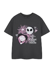 Vanilla Underground Grey Kids Unisex 100% Cotton Disney The Nightmare Before Christmas Licensed Halloween T-Shirt - Image 1 of 6