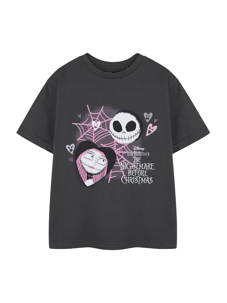 Vanilla Underground Grey Kids Unisex 100% Cotton Disney The Nightmare Before Christmas Licensed Halloween T-Shirt - Image 1 of 6