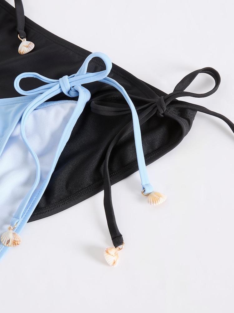 Friends Like These Multi Tie Side Bikini Bottoms With Shell Trim 2 Pack - Image 9 of 9