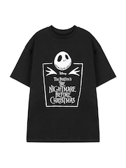 أسود - Vanilla Underground Kids Unisex 100% Cotton Disney The Nightmare Before Christmas Licensed Halloween T-Shirt - صورة 1 من 6