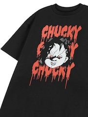 Vanilla Underground Black Unisex Adults Chucky Licensed Halloween 100% Cotton T-Shirt - Image 3 of 6