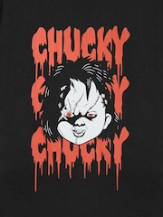 Vanilla Underground Black Unisex Adults Chucky Licensed Halloween 100% Cotton T-Shirt - Image 4 of 6