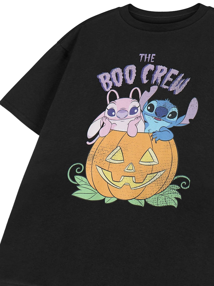 Vanilla Underground Grey Girls 100% Cotton Disney Lilo And Stitch Licensed Halloween T-Shirt - Image 3 of 6