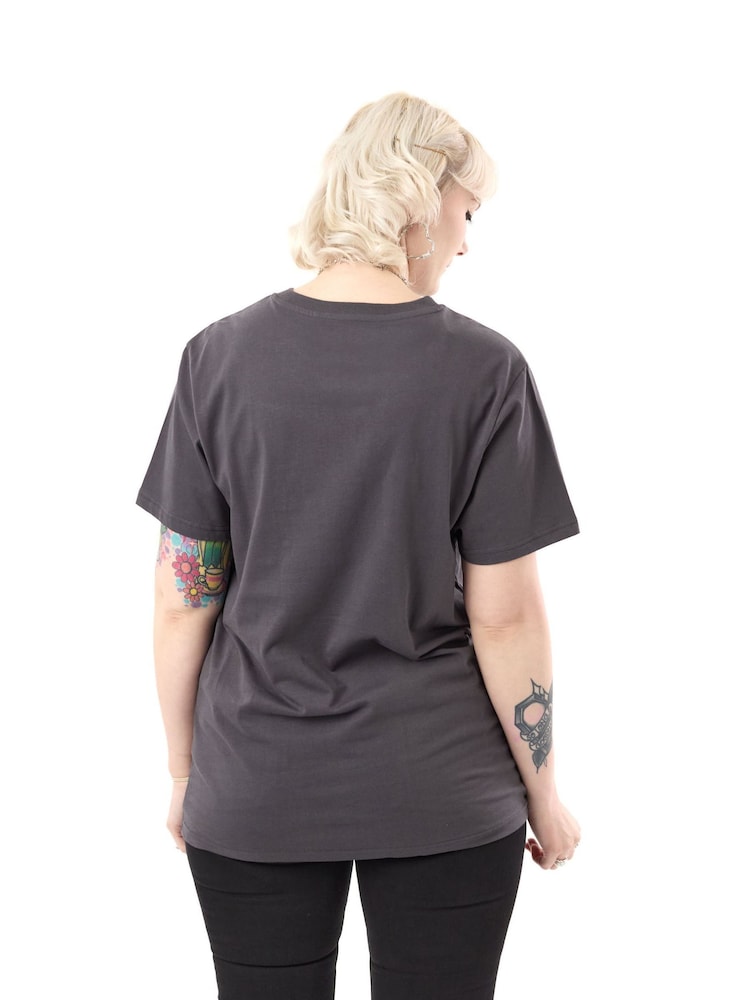 Vanilla Underground Grey Womens Disney The Little Mermaid Ursula Licensed Halloween 100% Cotton T-Shirt - Image 2 of 8 Vanilla Underground Grey Womens Disney The Little Mermaid Ursula Licensed Halloween 100% Cotton T-Shirt - Image 2 of 8