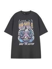 Vanilla Underground Grey Womens Disney The Little Mermaid Ursula Licensed Halloween 100% Cotton T-Shirt - Image 3 of 8