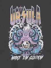 Vanilla Underground Grey Womens Disney The Little Mermaid Ursula Licensed Halloween 100% Cotton T-Shirt - Image 6 of 8