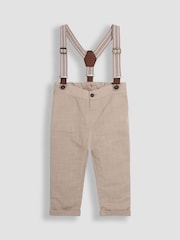 JoJo Maman Bébé Stone 4-Piece Shirt & Trouser Set With Bow Tie & Braces - Image 3 of 8