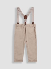 JoJo Maman Bébé Stone 4-Piece Shirt & Trouser Set With Bow Tie & Braces - Image 5 of 8