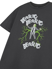 Vanilla Underground Grey Girls Beetlejuice Licensed Halloween 100% Cotton T-Shirt - Image 3 of 6