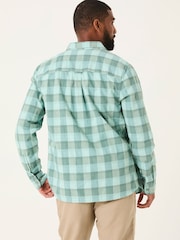 FatFace Brent Aqua Blue Long Sleeve Buffallo Overdye Check Shirt - Image 2 of 5
