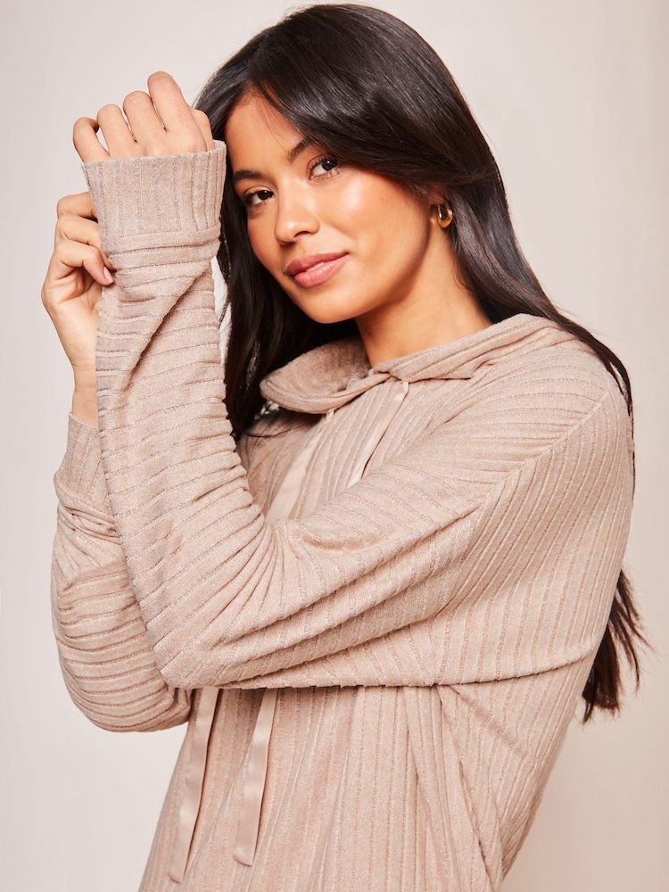Lipsy Camel Super Soft Lounge Wide Leg Joggers - Image 4 of 4