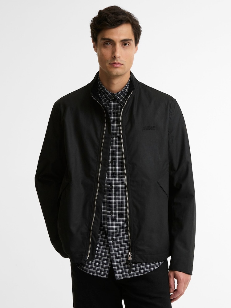 Barbour International Black Outpost Wax Jacket - Image 1 of 7 Barbour International Black Outpost Wax Jacket - Image 1 of 7