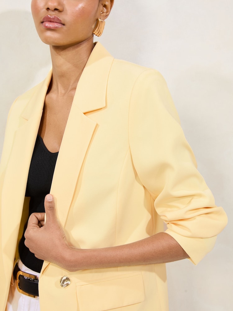 Lipsy Butter Yellow Relaxed Blazer - Image 2 of 4