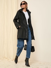 Friends Like These Black Hooded Rain Jacket - Image 1 of 5