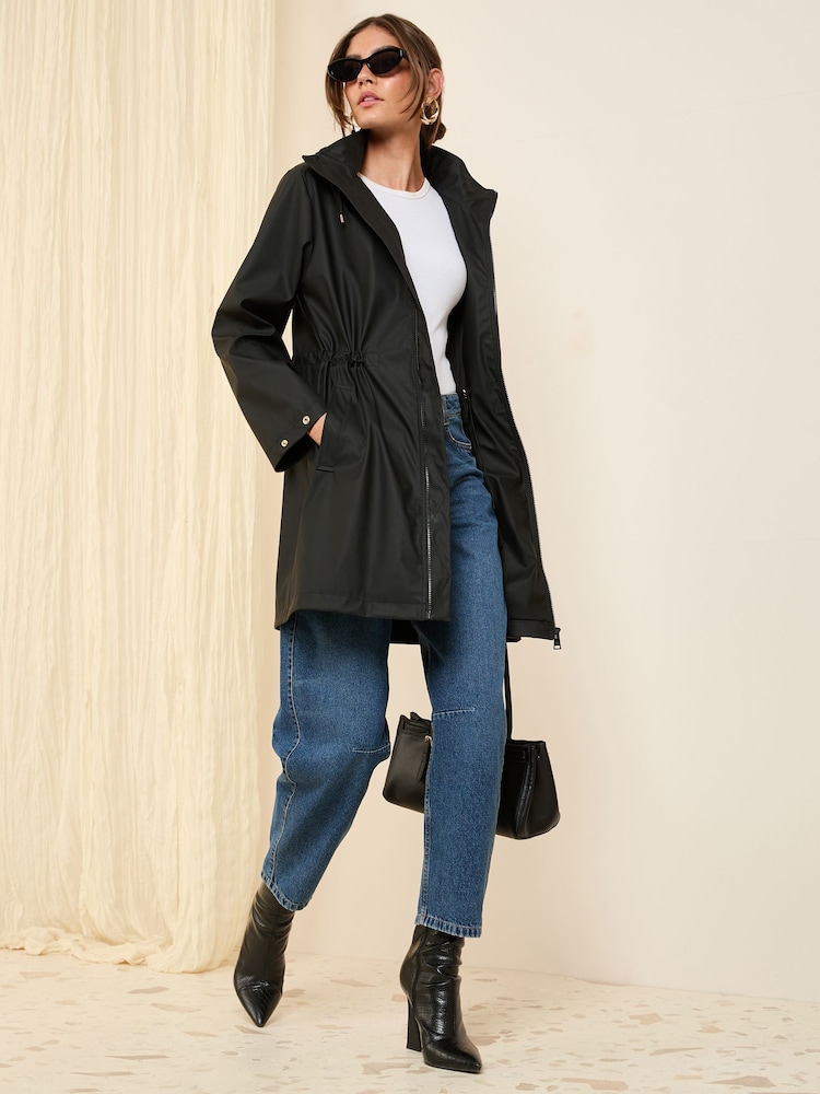 Friends Like These Black Hooded Rain Jacket - Image 1 of 5
