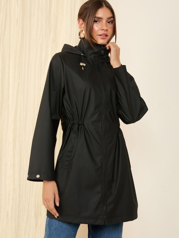 Friends Like These Black Hooded Rain Jacket - Image 2 of 5
