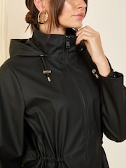 Friends Like These Black Hooded Rain Jacket - Image 3 of 5