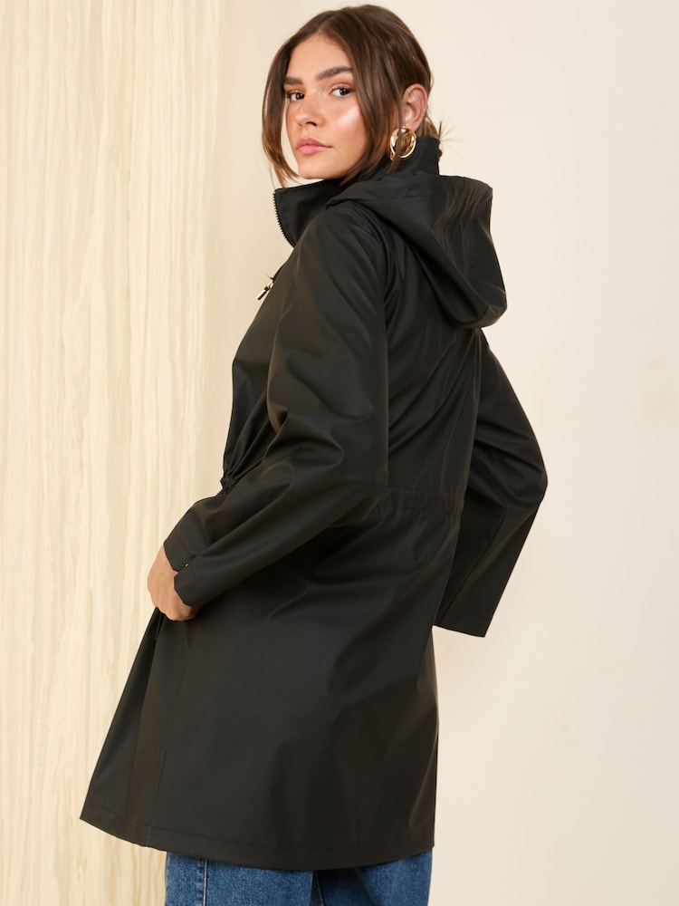 Friends Like These Black Hooded Rain Jacket - Image 5 of 5